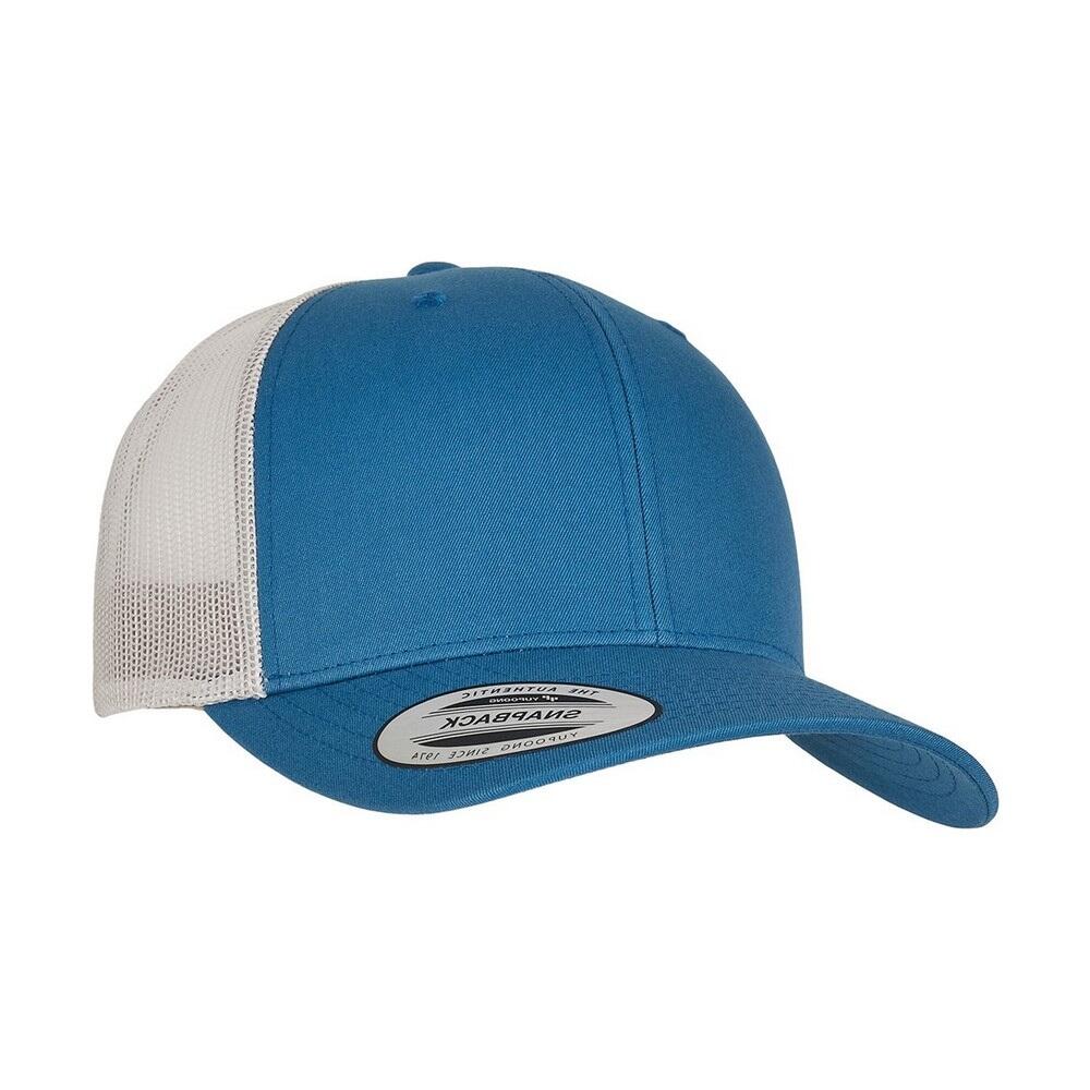 Unisex Adult Retro Two Tone Trucker Cap (Steel Blue/Silver) 2/2