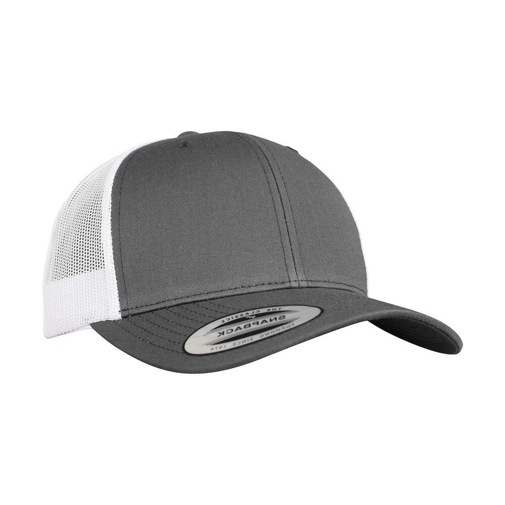 Unisex Adult Retro Two Tone Trucker Cap (Dark Grey/White) 2/2