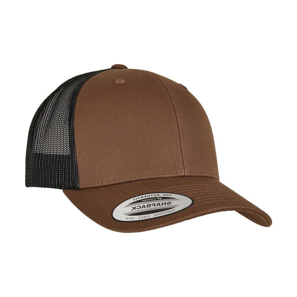 Unisex Adult Retro Two Tone Trucker Cap (Coyote Brown/Black) 2/2