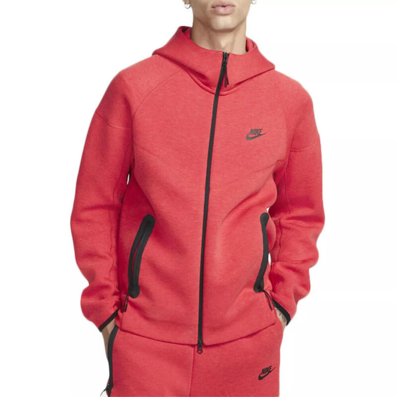 Full Zip Hoodie Joggers Set  Sportswear Tech Fleece Light University Red Heather