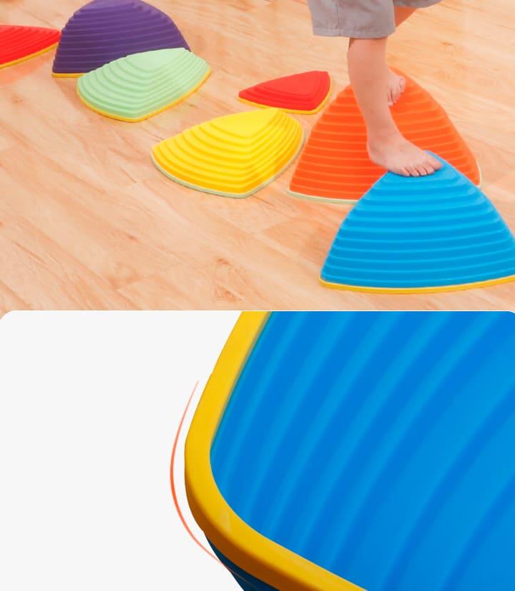 Pierres d’Équilibre Enfant – Parcours Sensoriel Triangles 6 Pièces 5/7