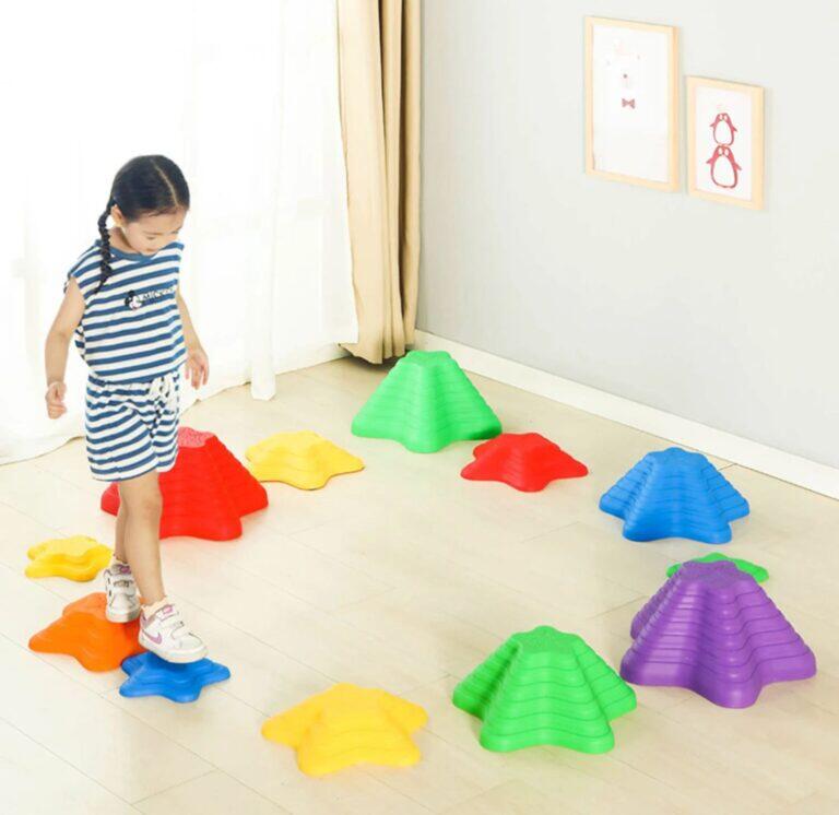 Sensorischer Balancierpfad für Kinder – 6 Steine in Sternform 4/7