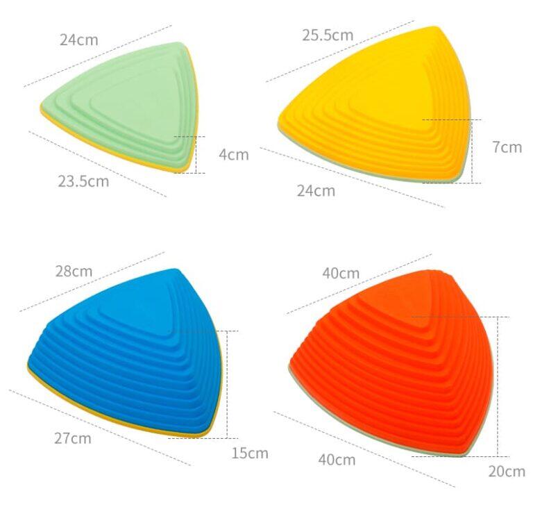 Pierres d’Équilibre Enfant – Parcours Sensoriel Triangles 11 Pièces 5/7