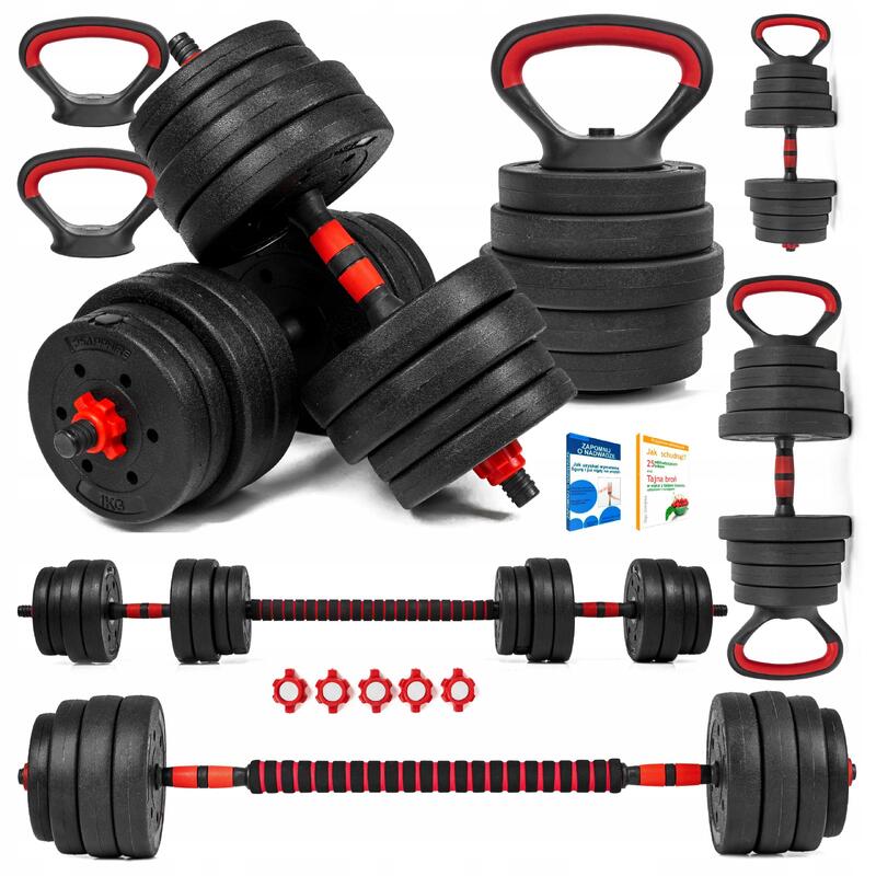 Hantle regulowane 6w1 sztanga kettlebell Sapphire SG-1115K 2x15kg