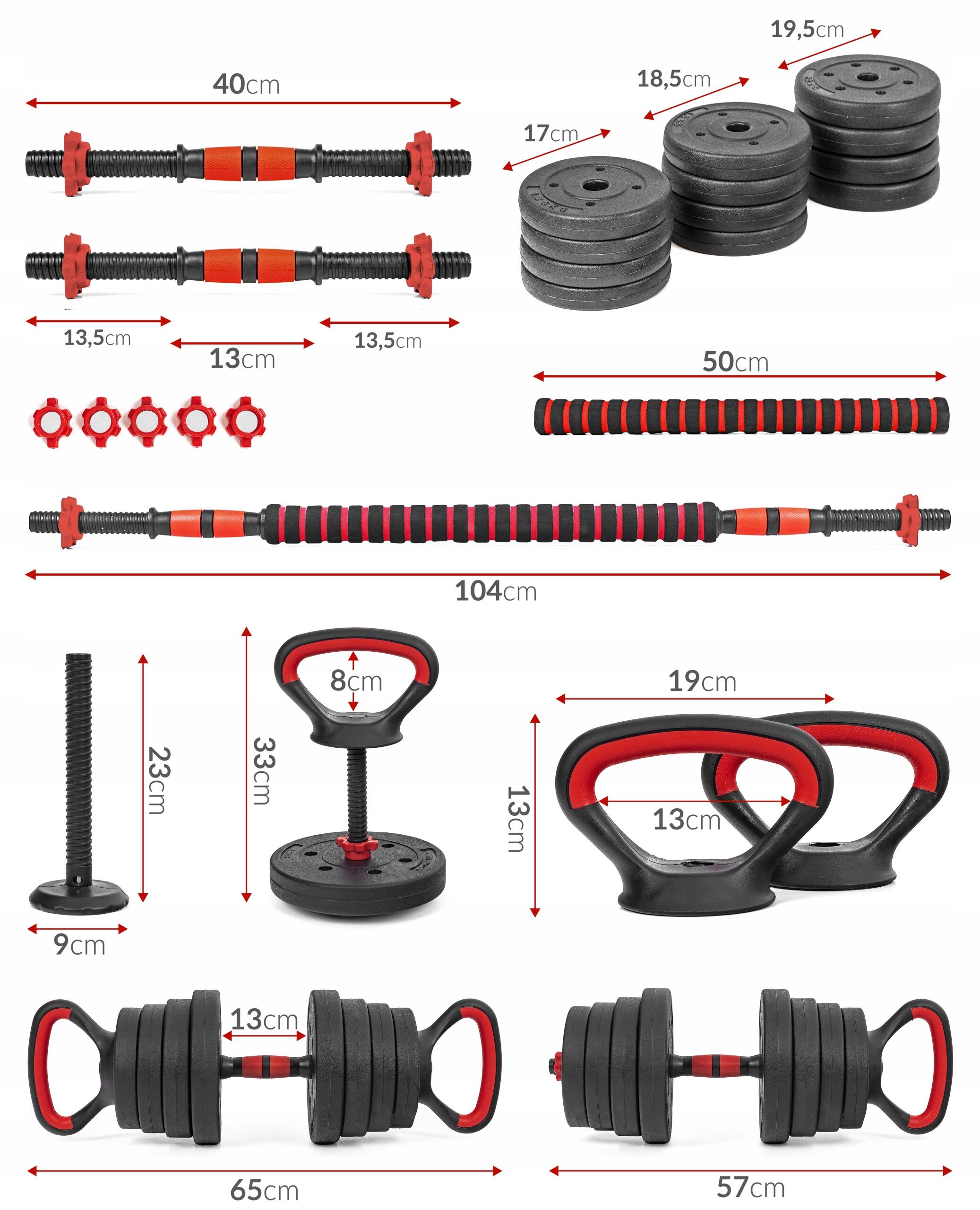 Hantle regulowane 6w1 sztanga kettlebell Sapphire SG-1110K 2x10kg 7/7