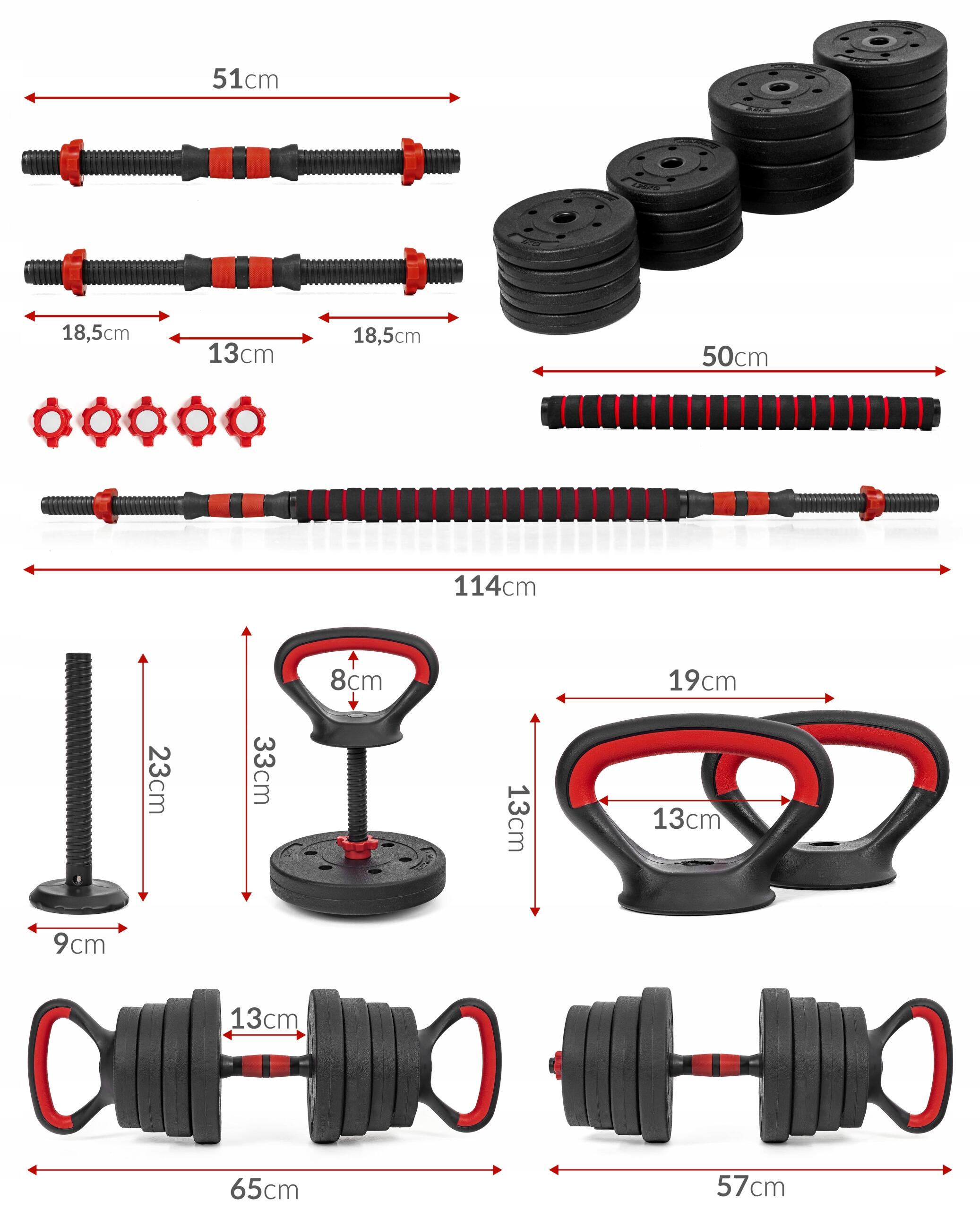 Hantle regulowane 6w1 sztanga kettlebell Sapphire SG-1115K 2x15kg 7/7