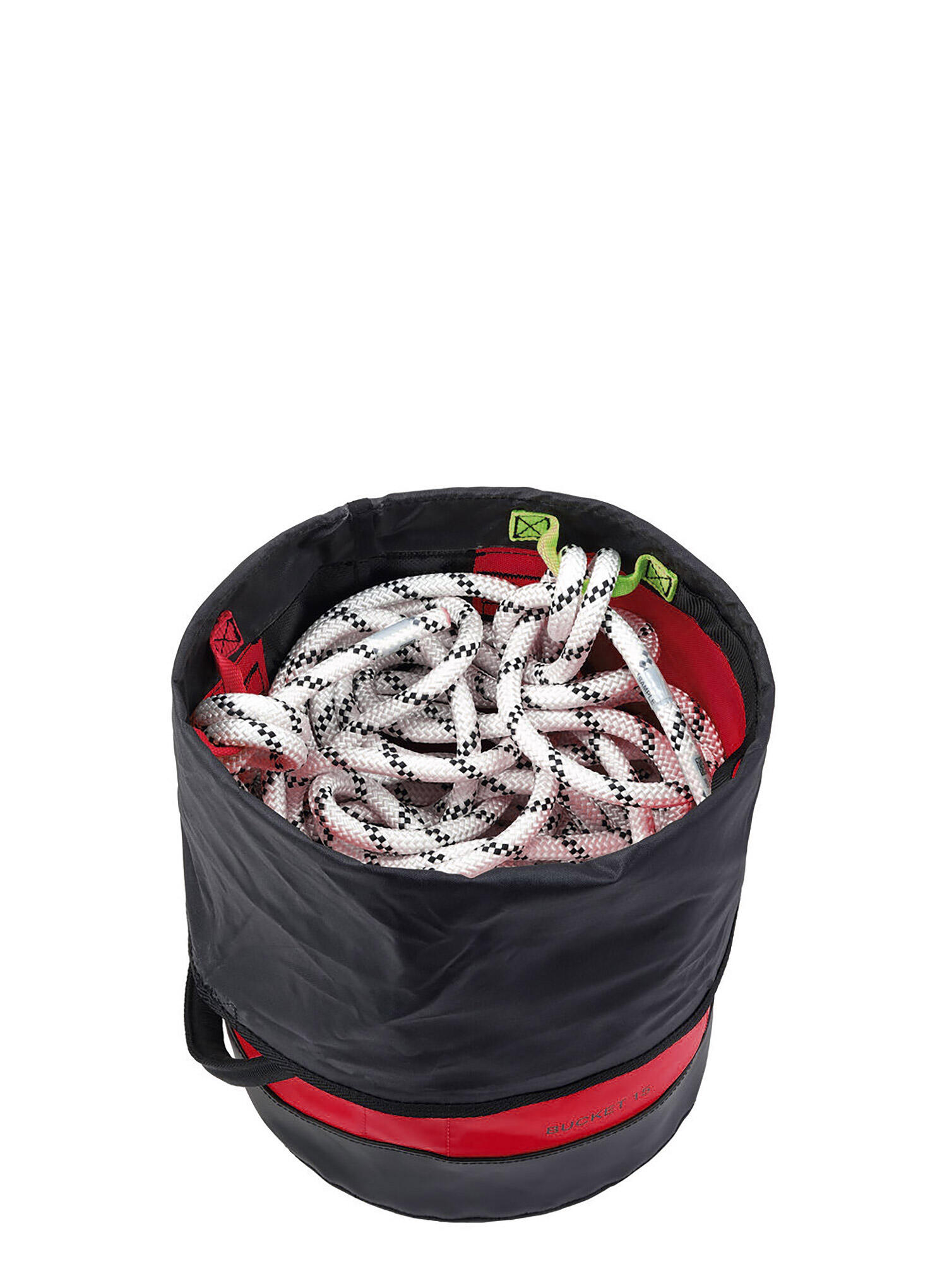 Sac PETZL Bucket 15 L autoportant rouge, étanche, TPU, fermeture enroulement 2/4