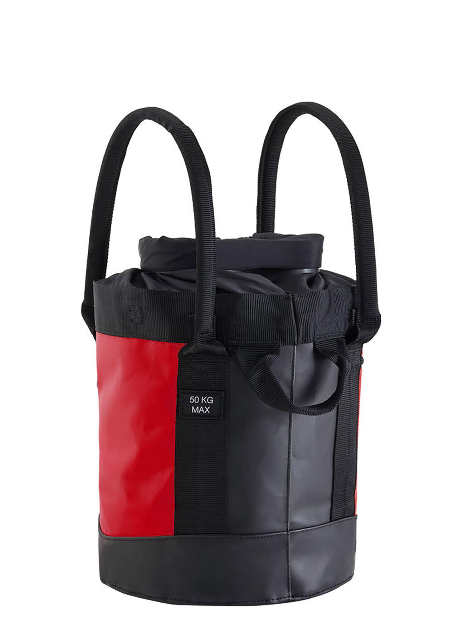 Sac PETZL Bucket 15 L autoportant rouge, étanche, TPU, fermeture enroulement 3/4