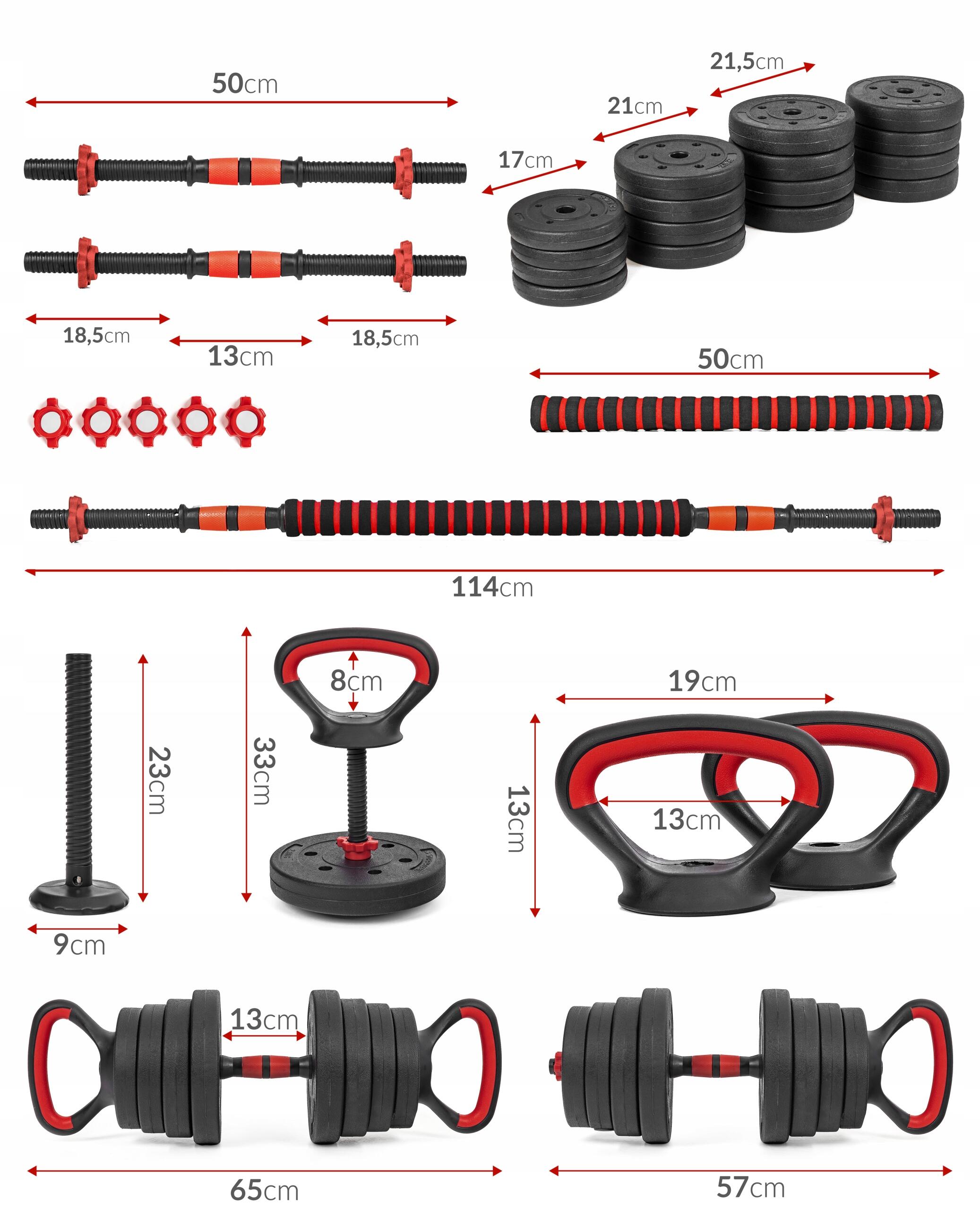 Hantle regulowane 6w1 sztanga kettlebell Sapphire SG-1120K 2x20kg 7/7