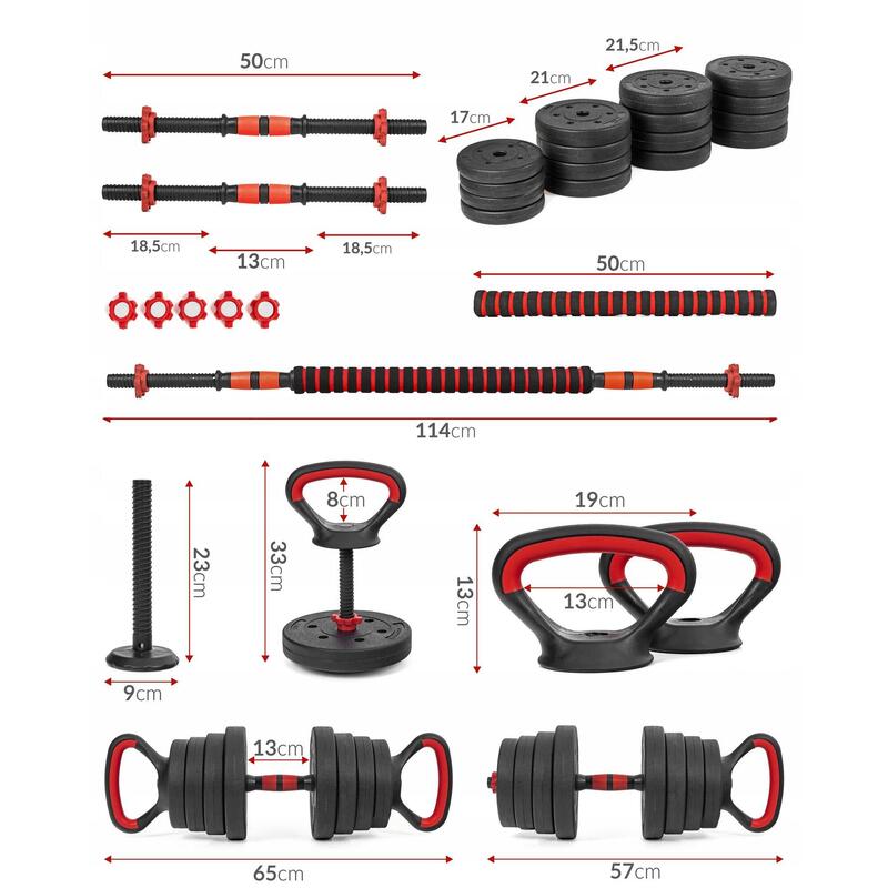 Hantle regulowane 6w1 sztanga kettlebell Sapphire SG-1120K 2x20kg