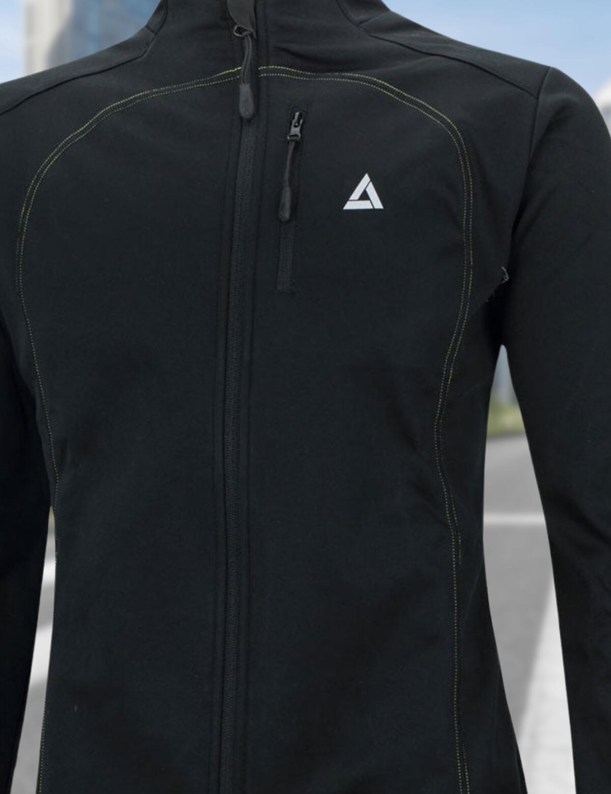 Herren Thermal Fahrradjacke Pro Line Schwarz Neon 3/4