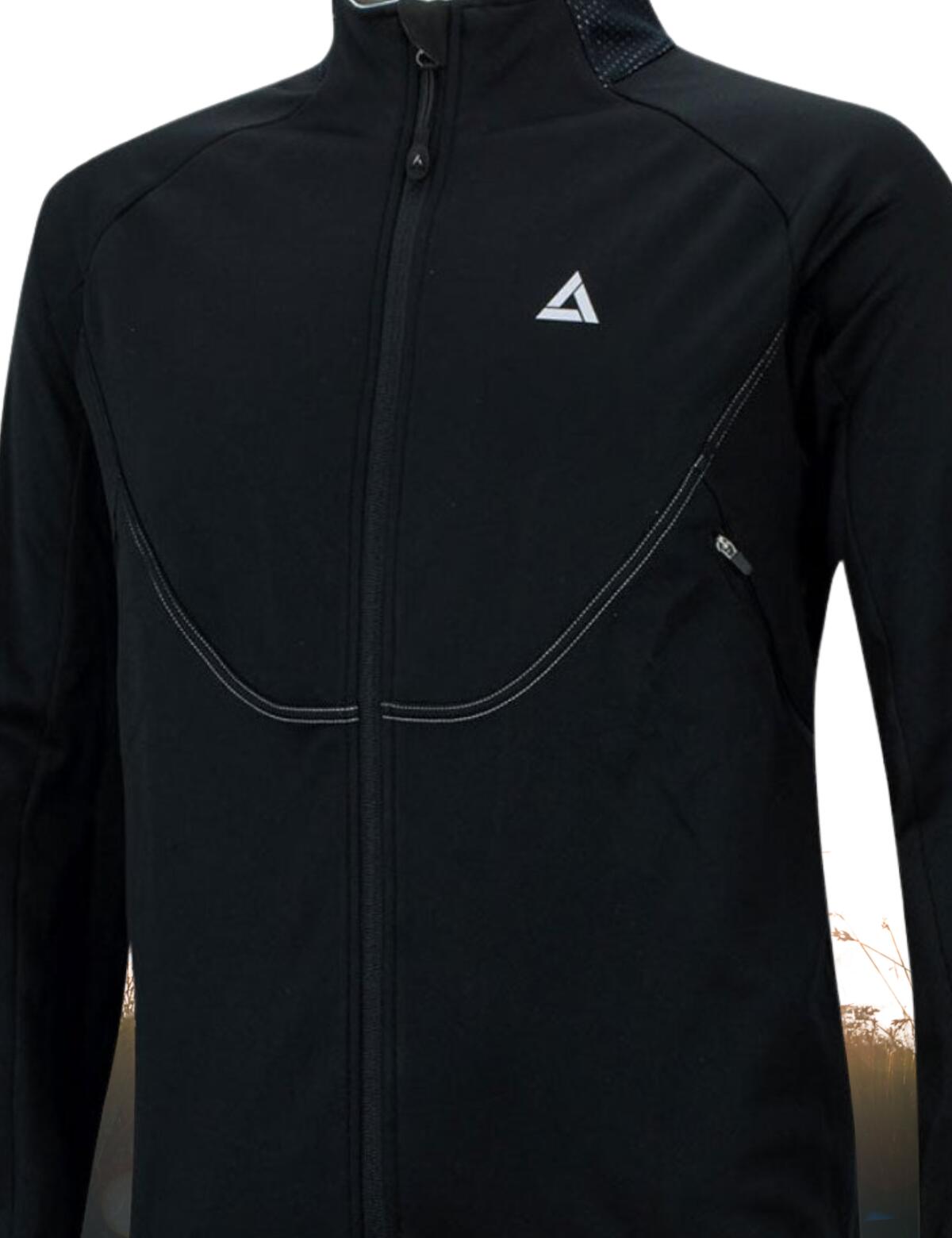 Herren Winter Thermal Fahrradjacke Pro Team II Schwarz 3/4