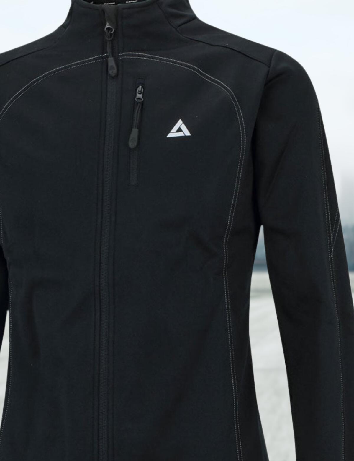 Herren Thermal Fahrradjacke Pro Line Schwarz Silber 3/4