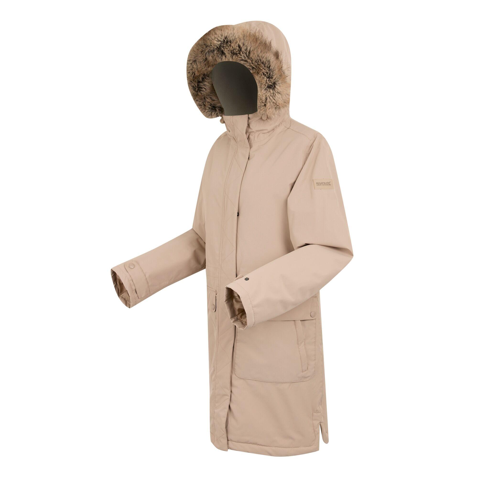 Chubasquero senderismo mujer impermeable Regatta Sabinka II, beige 6/7