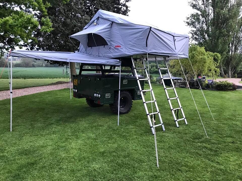 Extended Twin Ladder Ventura Deluxe 1.8 Roof Top Tent + Extra Mattress 1/6