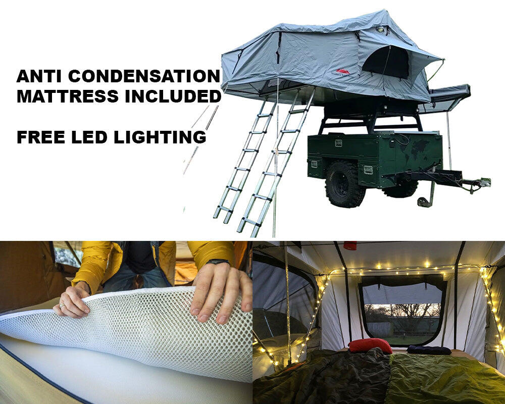 Extended Twin Ladder Ventura Deluxe 1.8 Roof Top Tent + Extra Mattress 3/6