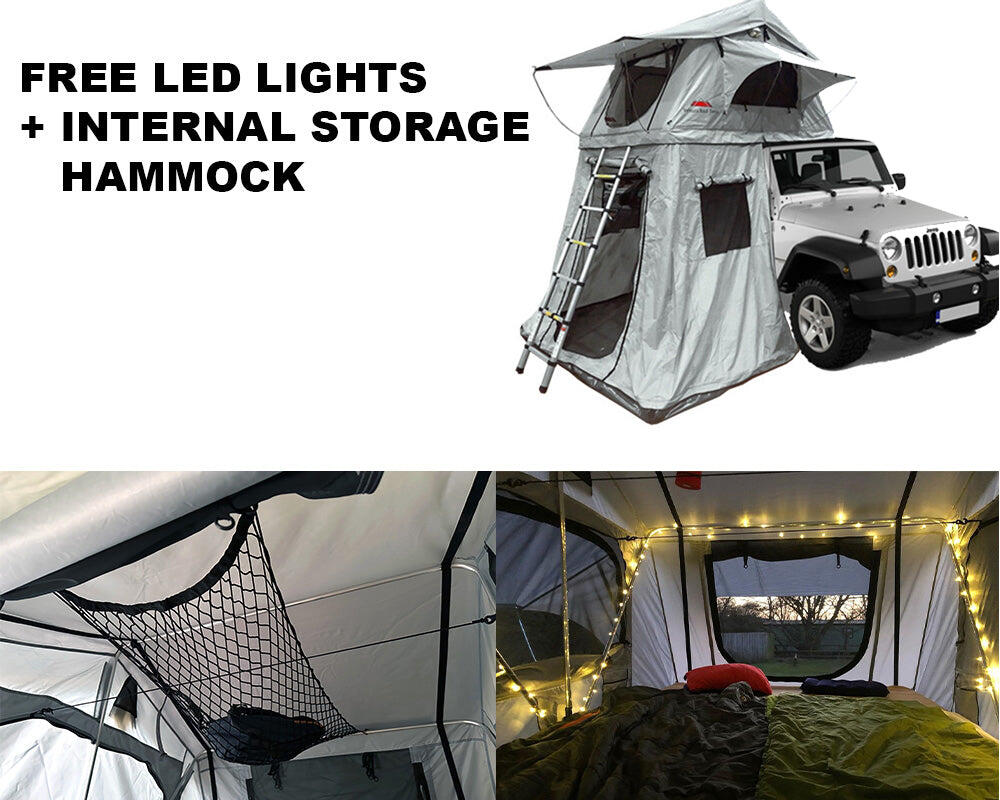 Ventura Deluxe 1.4 Roof Top Tent + Annex + Lights + Storage Hammock 4/6
