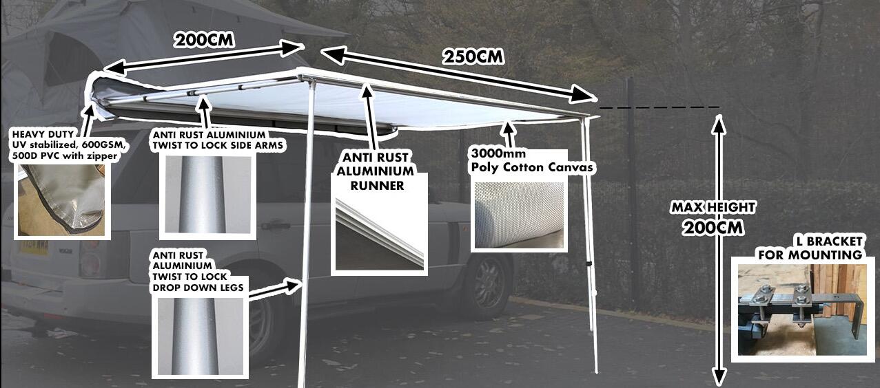 Ventura 2.5M Side Awning Walls 6/7