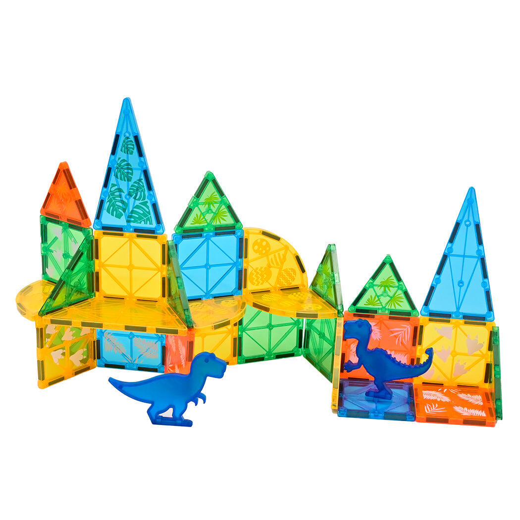 BoPeep 60Pcs Kids Magnetic Tiles Dinosaur Theme