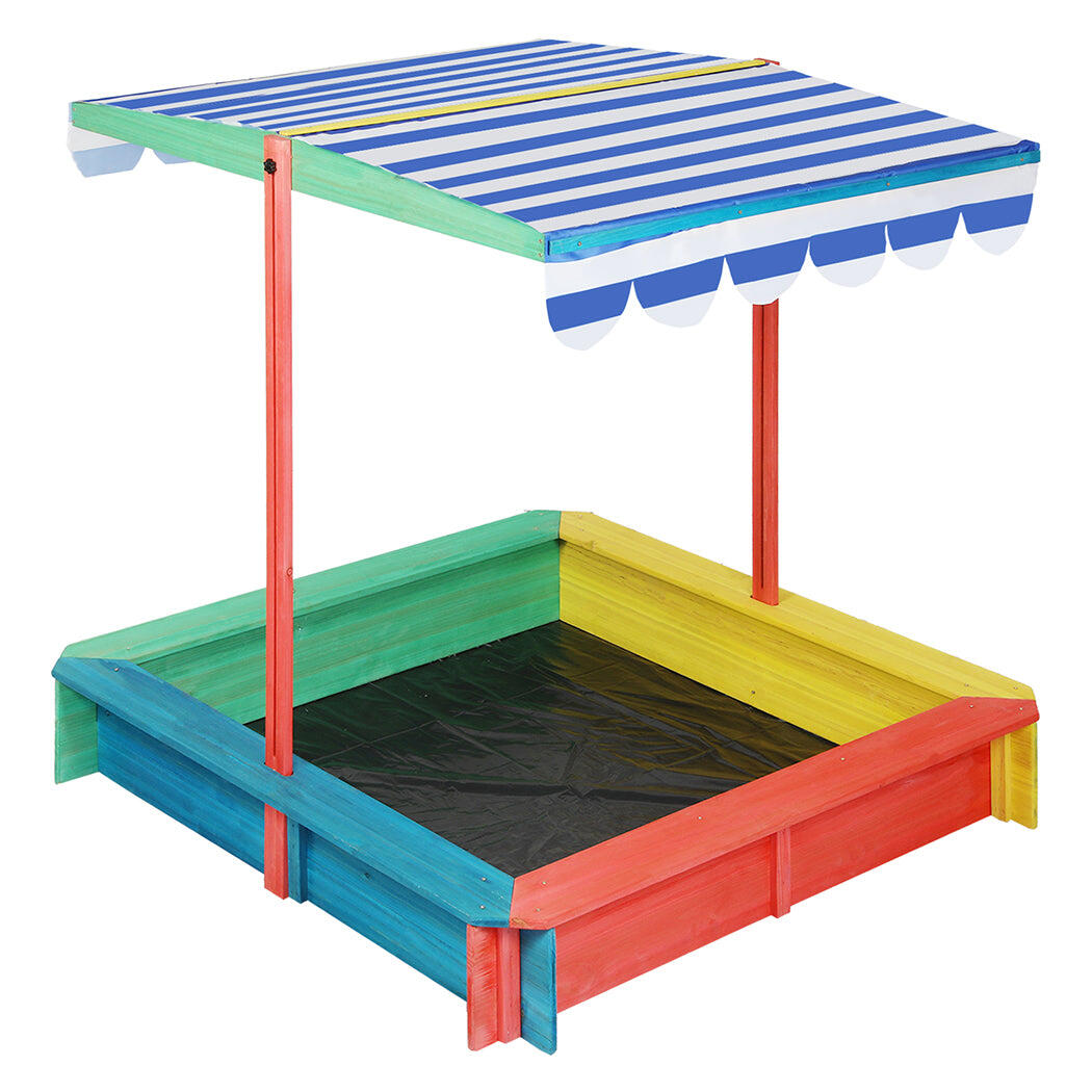 Bopeep Kids Sandbox Sand Pit Canopy Sandpit Outdoor Toy Adjustable UV Resistant