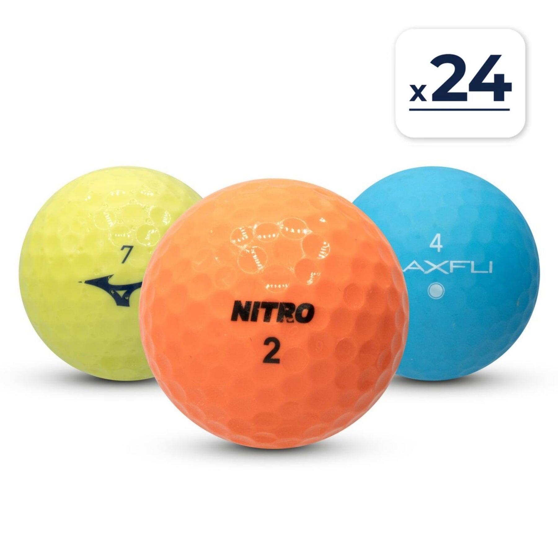 BEEGOLF Segunda Vida - 24 Bolas de Golf Mezcla de Colores -A- Excelente Estado