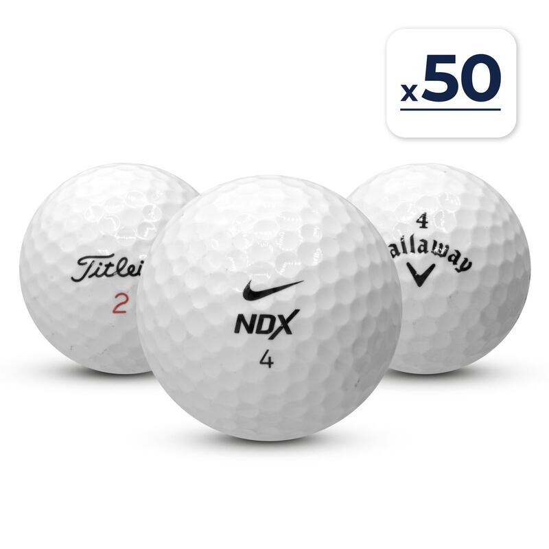 Tweedehands - 50 Golfballen Mix Grote Merken