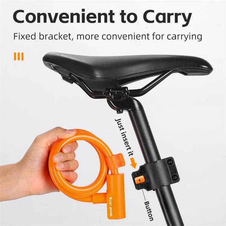 Lucchetto per bicicletta 115cm - Cavo d'acciaio flessibile 5/6