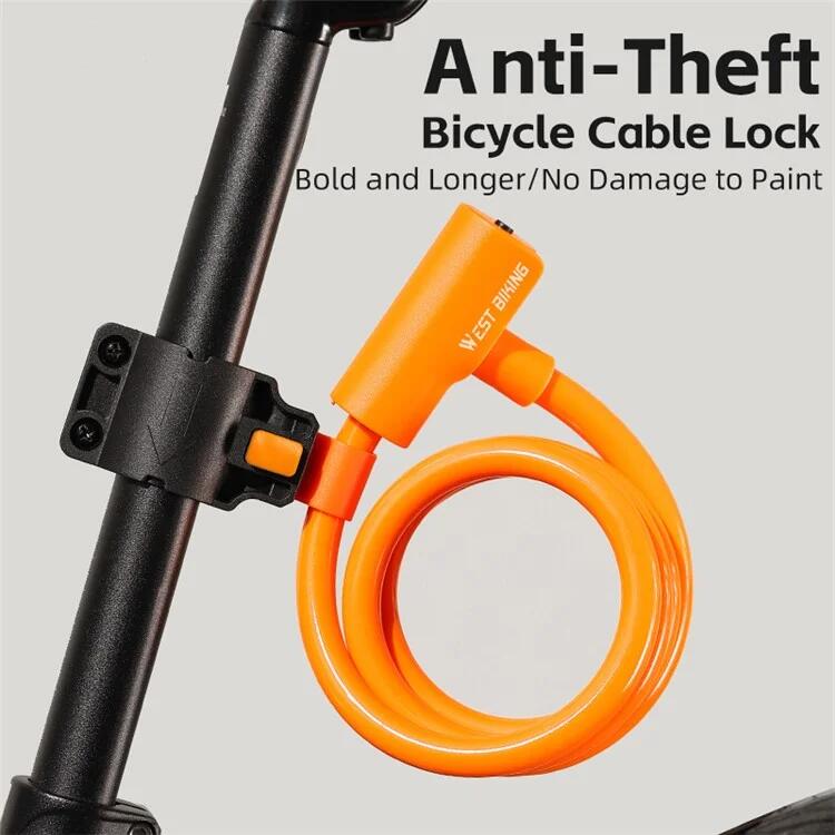 Lucchetto per bicicletta 115cm - Cavo d'acciaio flessibile 3/6