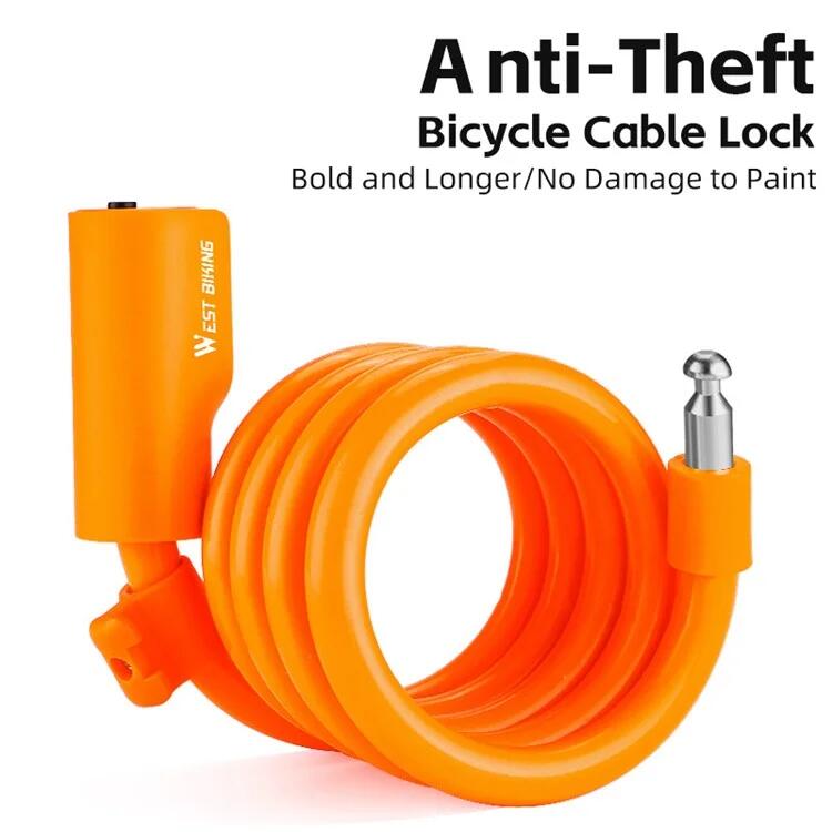 Lucchetto per bicicletta 115cm - Cavo d'acciaio flessibile 4/6