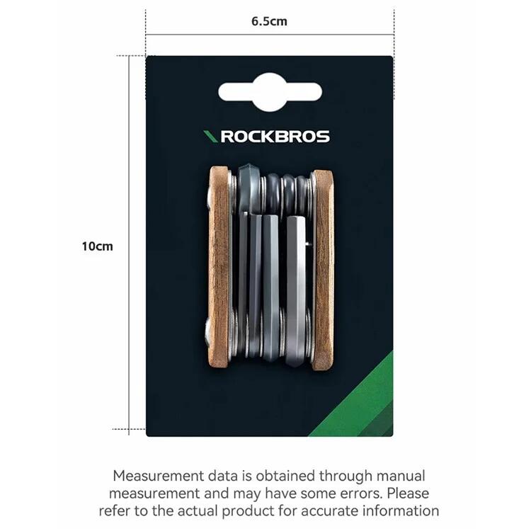 Kit d'outils vélo 8 en 1 ROCKBROS - Acier et Bois - Multifonctionnel