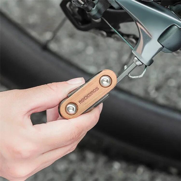 Kit de herramientas para bicicleta ROCKBROS 8 en 1 - Acero y madera 4/7