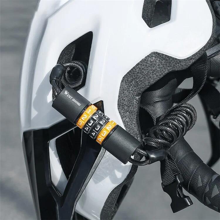 Draagbaar helm- en fietsslot met 4-cijferige code 2/4
