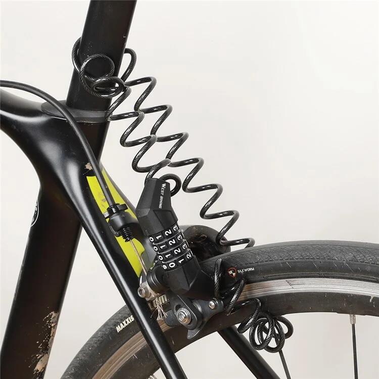 Lacăt biciclete cablu extensibil, cifru Mini Code, negru