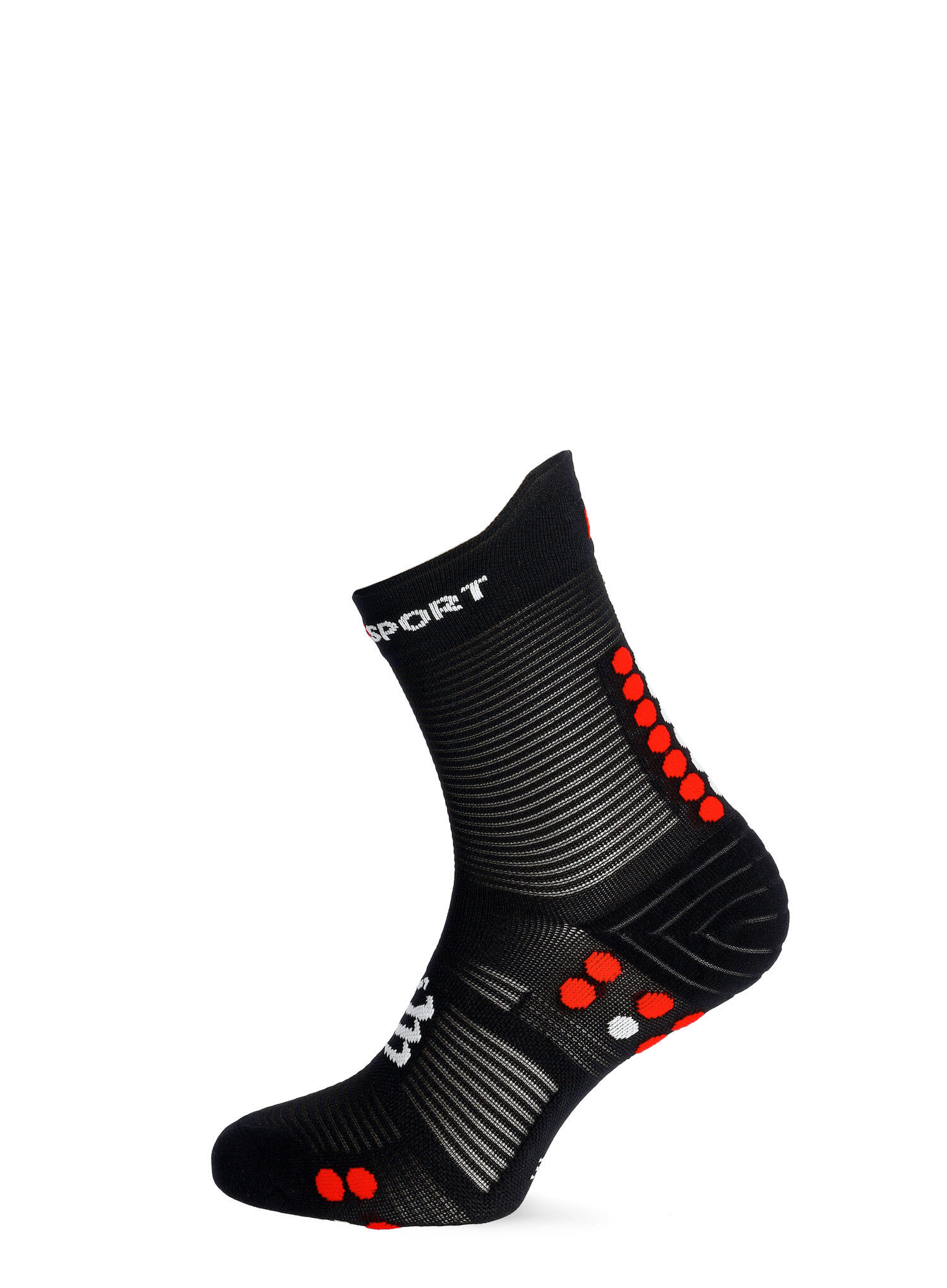 Calcetines Pro Racing V4.0 Run High Black/Red running Unisex Rojo Compressport 4/6