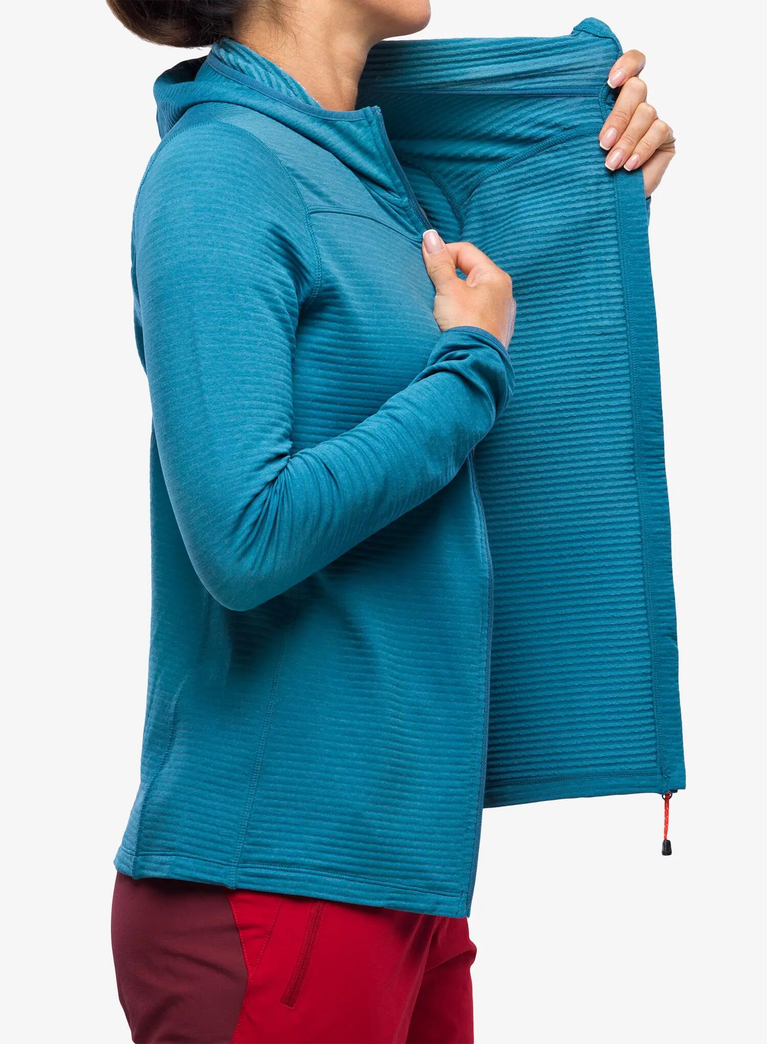 Polaire à Capuche Femme Mountain Equipment Lumiko Bleu 4/7