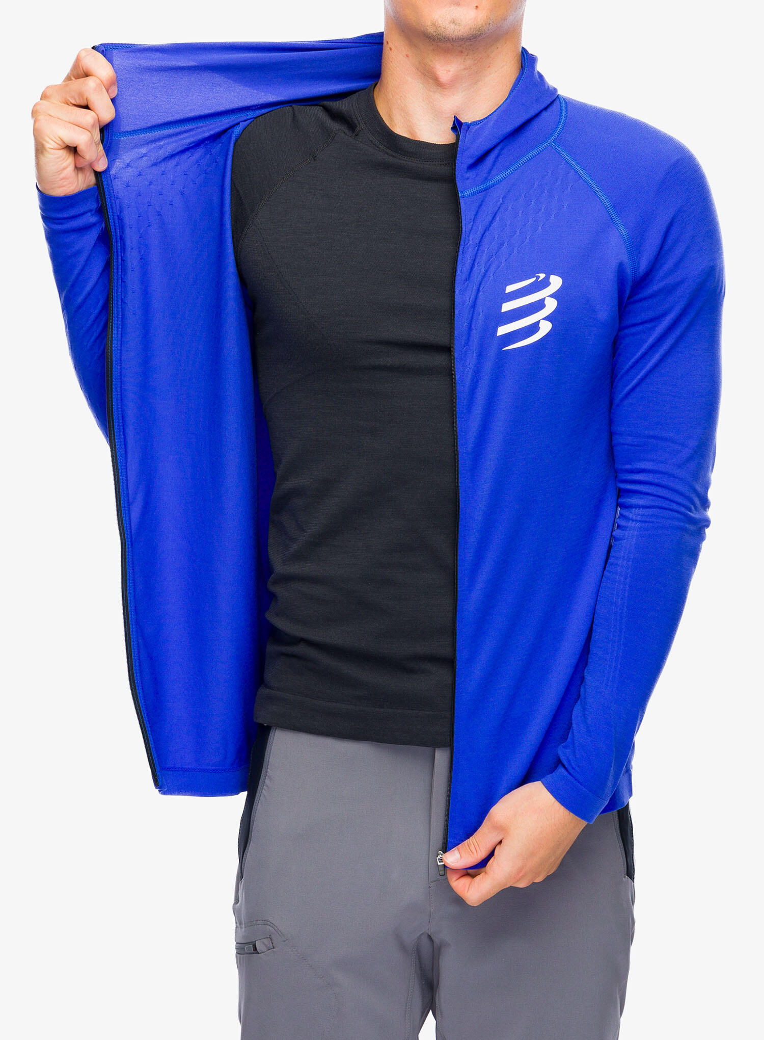 Compressport 3D Veste Thermo Capucha sin costuras Azul 6/7