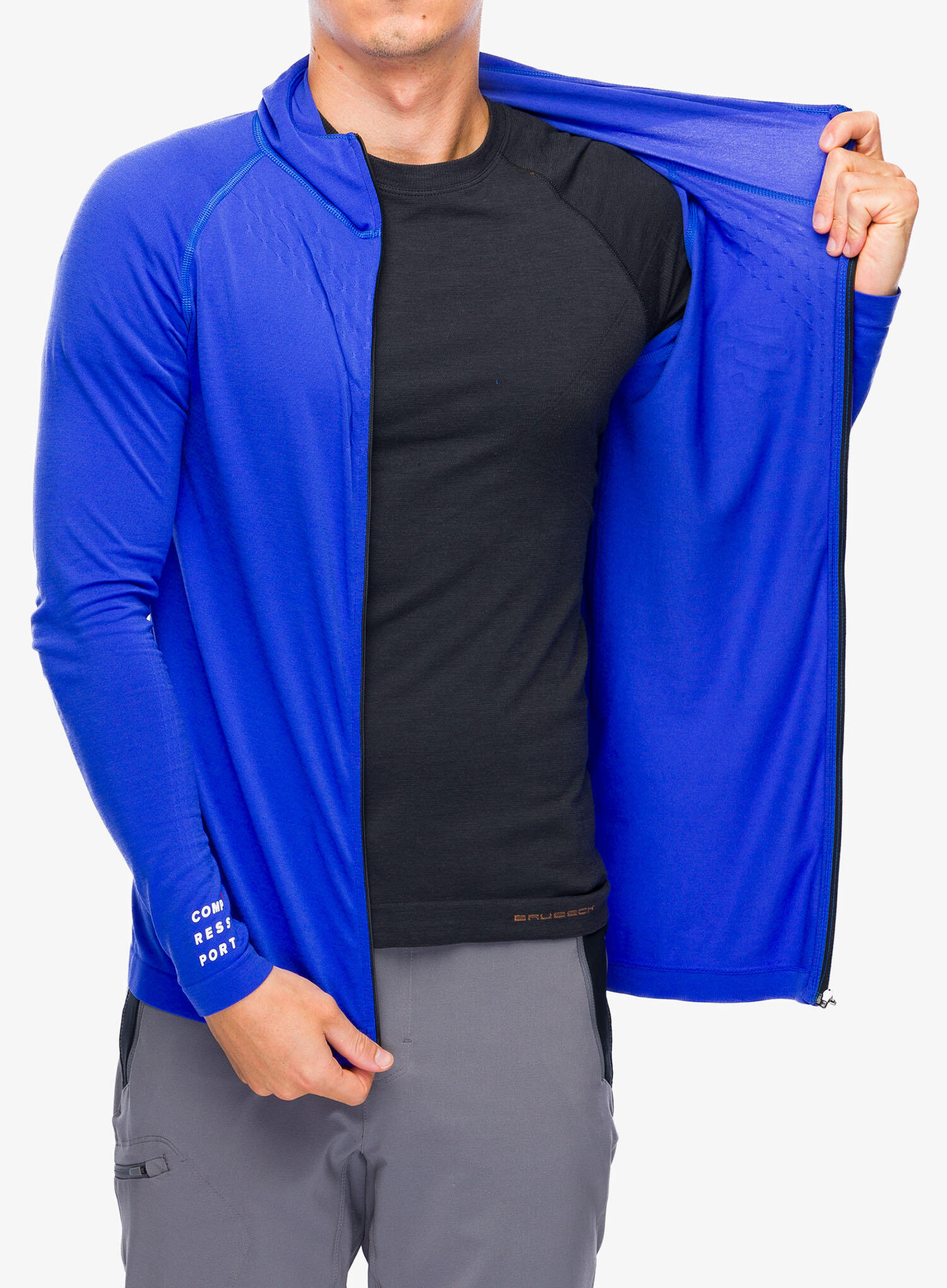 Compressport 3D Veste Thermo Capucha sin costuras Azul 5/7