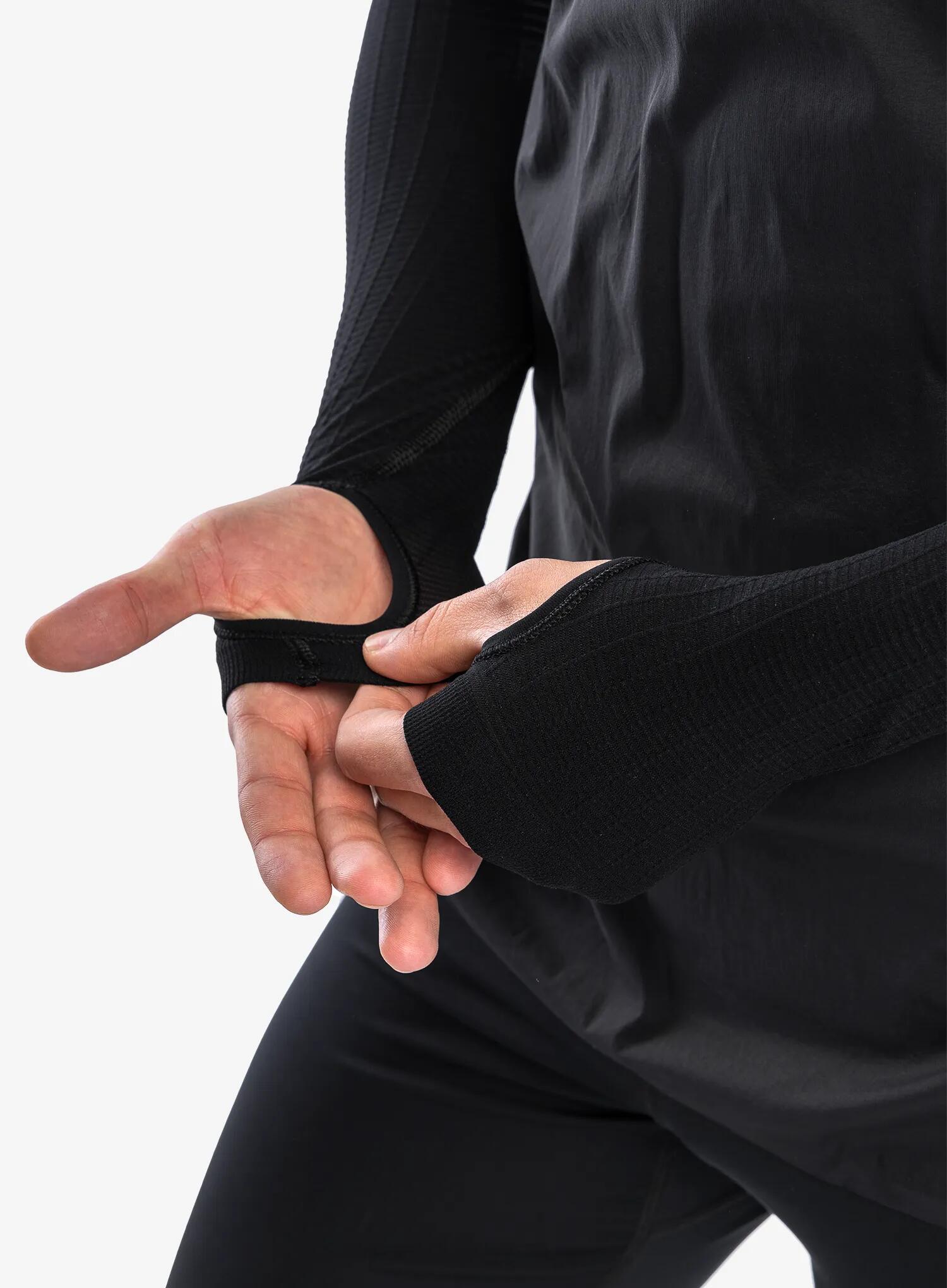 Camiseta interior cortaviento Compressport Hurricane 1/2 Zip Negro 5/5