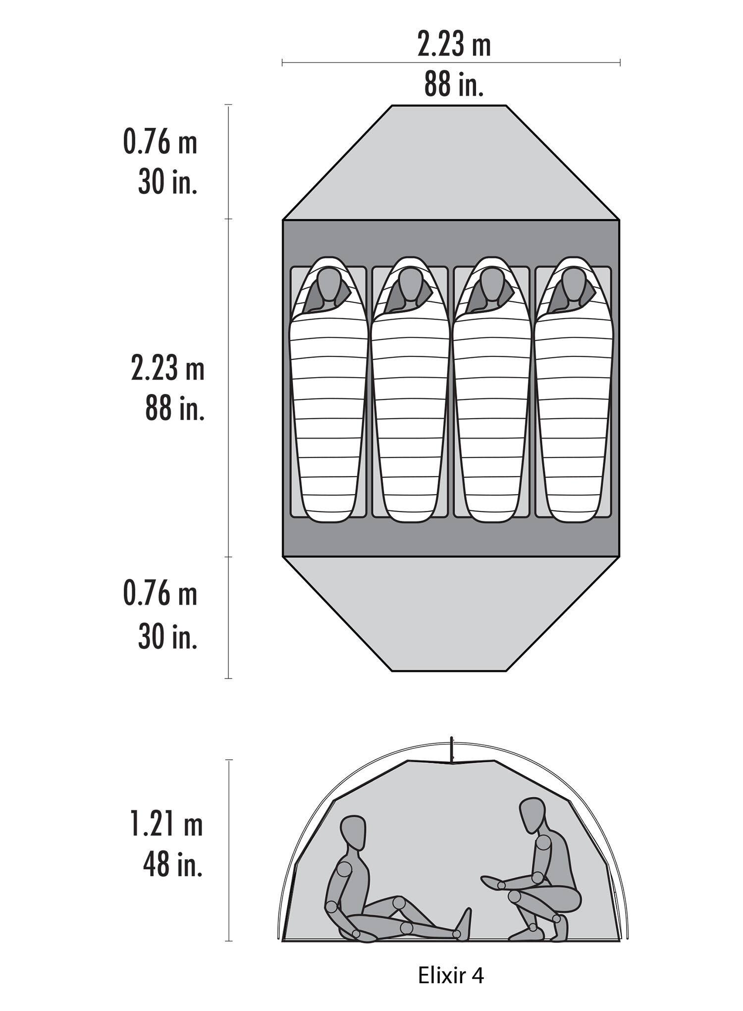 Tente dôme MSR Elixir 4 – 3 saisons, 1500 mm, 3,6 kg 2/3