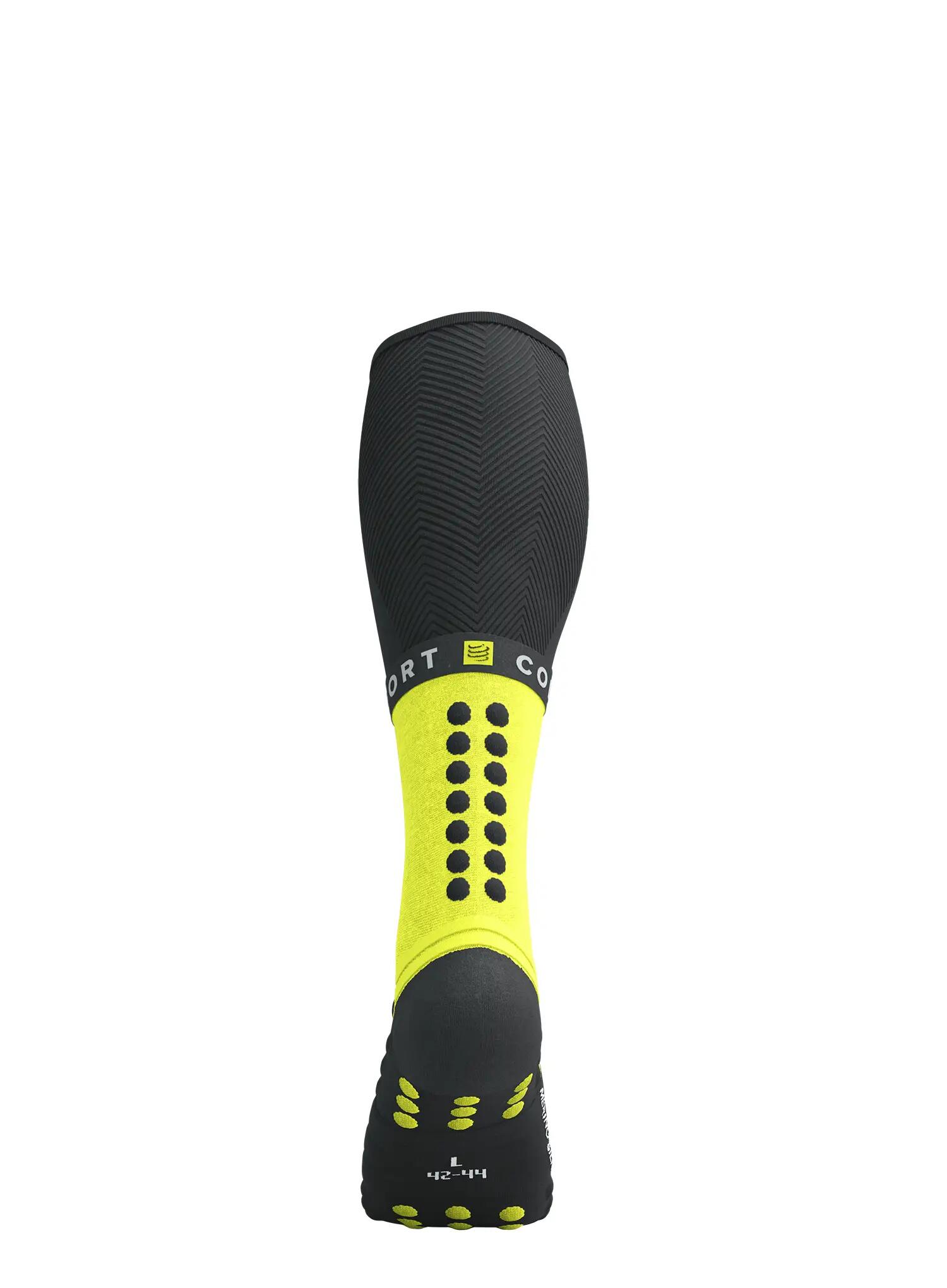 Calcetines Compressport Full Winter Run Negro/Amarillo fluorescente 6/7