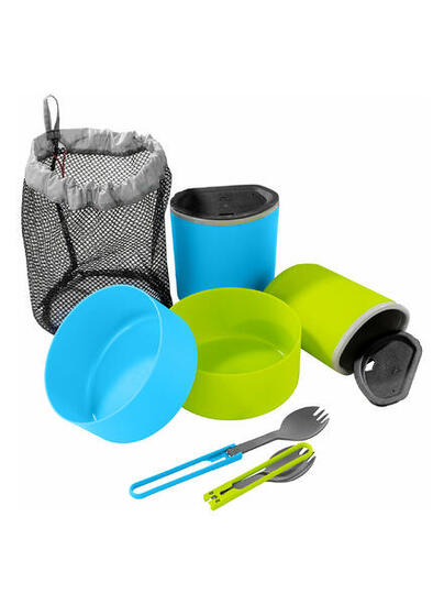 Kit vaisselle MSR 2 personnes léger 100% polypropylène 136 g avec sac en filet
