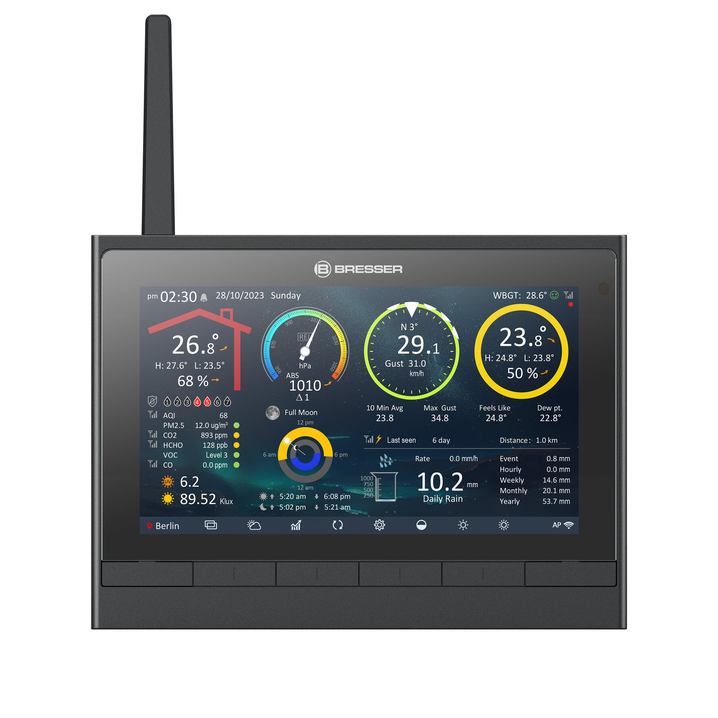 BRESSER 9-en-1 MeteoChamp HD Station Météo WLAN 5/7