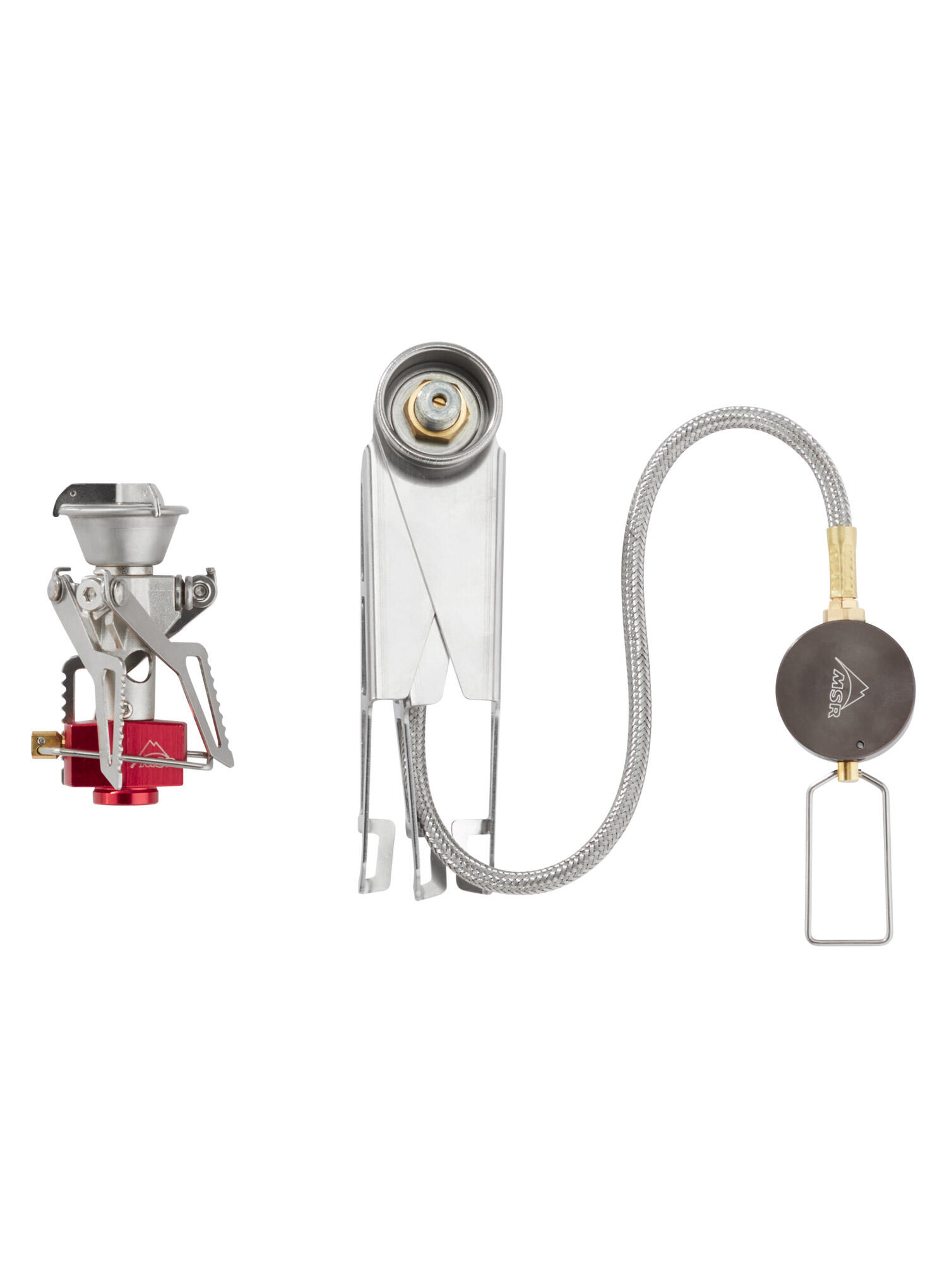 Adaptateur déporté MSR LowDown inox, pieds repliables, stabilité flamme 3/7