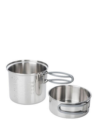 Casserole Esbit inox 1 L avec couvercle 475 ml et poignées repliables