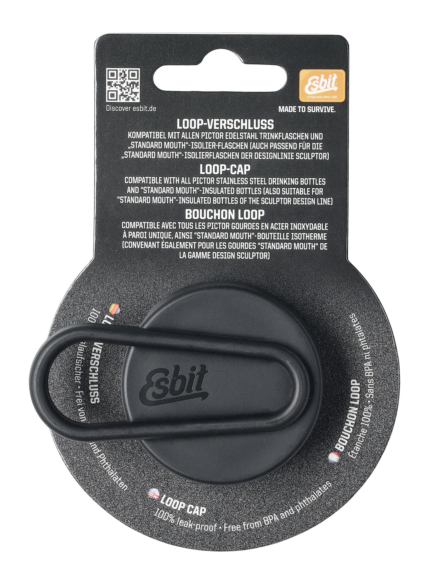 Korek do butelek Esbit Pictor Stopper - black 5/6