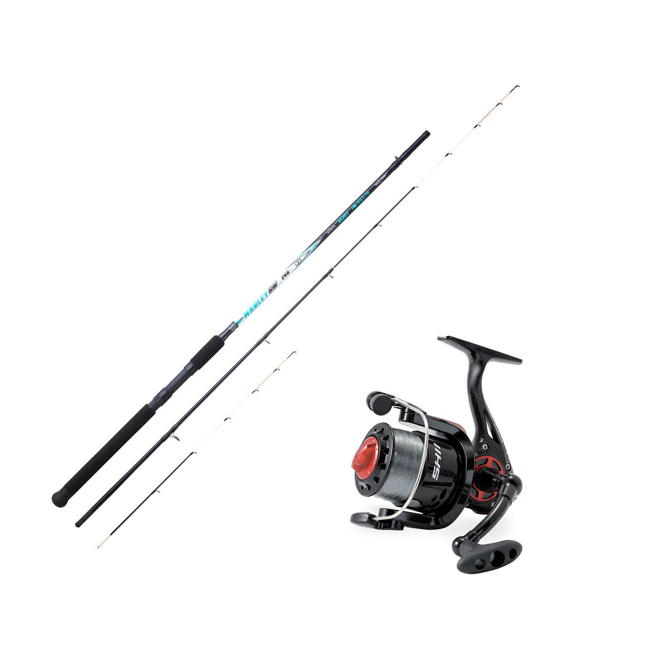 SUNSET Conjunto Pesca Embarcada Cana Sunset Marley SW 2,40m e Carreto Shizuka 50FD