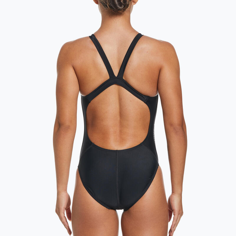 Maillot de bain une pièce Nike Fusion Logo Tape Fastback - Noir - Taille XS