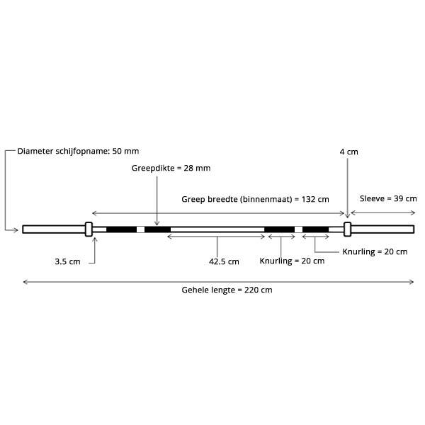 Olympische halterstang 50 mm - 220 cm | 330 kg 6/6