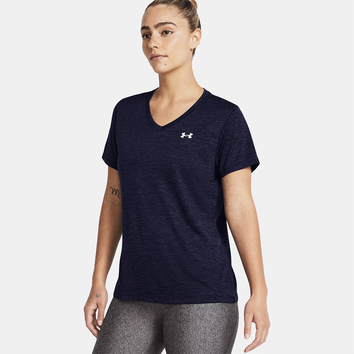 T-shirt Ua Tech™ Twist Da Donna Con Collo A V E Manica Corta - Blu Marina Notte 3/5