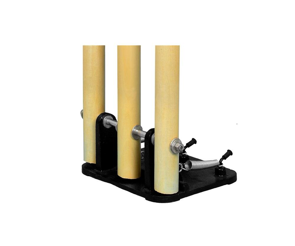 Frühling und Eisen Basis Cricket Stümpfe stump Set mit Bails|Holz| Größe: Voll 3/5